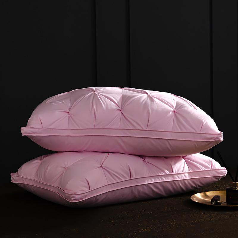 Volledig katoenen Donskussen Gedraaid Bloemenkussenkern Hotel Driedimensionaal Huiskussen B&B Vijfsterren Witte Ganzenvlok Low Pillow One Pack/48 * 74cm