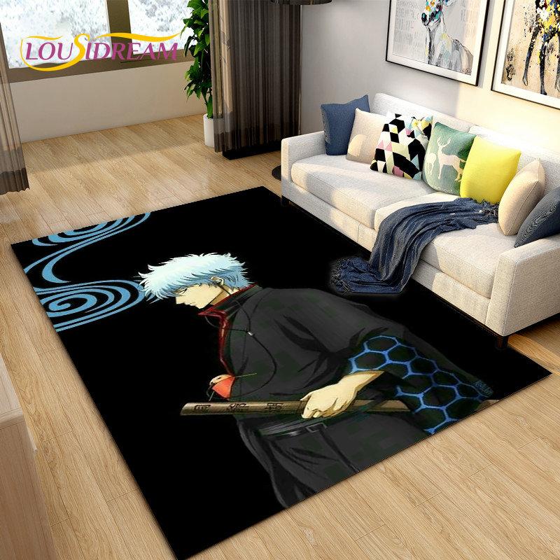 Anime Gintoki Kagura Gintama Area Rug,Carpet Rug for Living Room Bedroom Sofa Doormat Decoration, Kids Play Non-slip Floor Mat