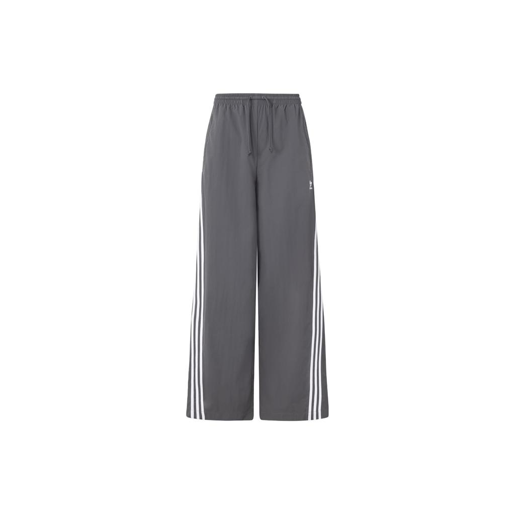 Adidas Originals Oversized Track Pants With Three-Stripe Color Block Women Bottoms Dark-Grey JJ3360