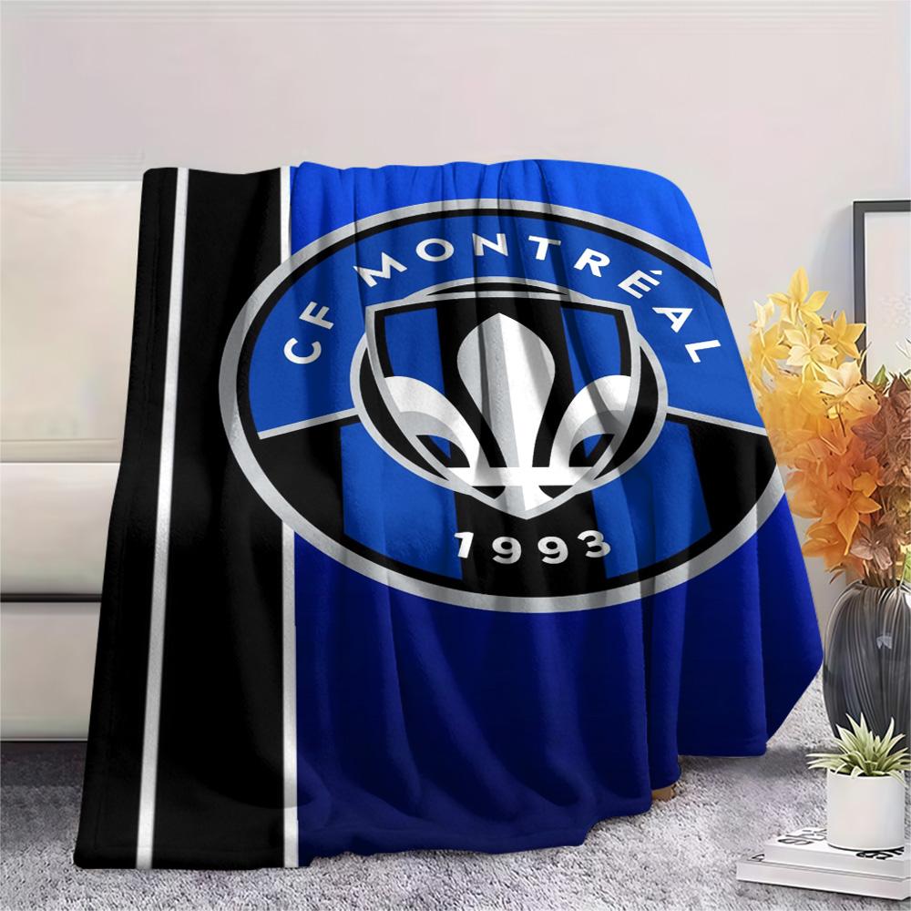 1Pc CF Montreal Print Flannel Blanket High Quality Warm Comfortable Cover for All Seasons Perfect for Gifts Home Decor