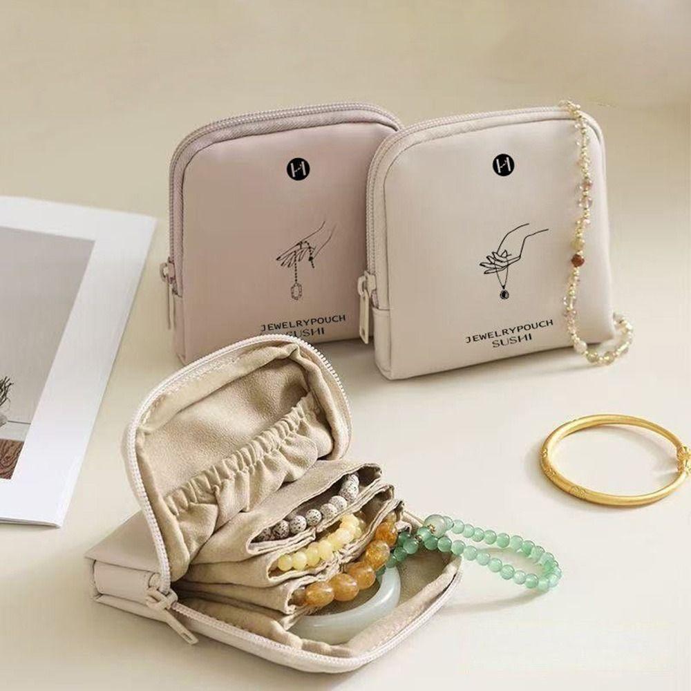 Portable PU Leather Jewelry Packing Bag Large Capacity Multi-layer Jewelry Storage Case Rings Organizer Small Items