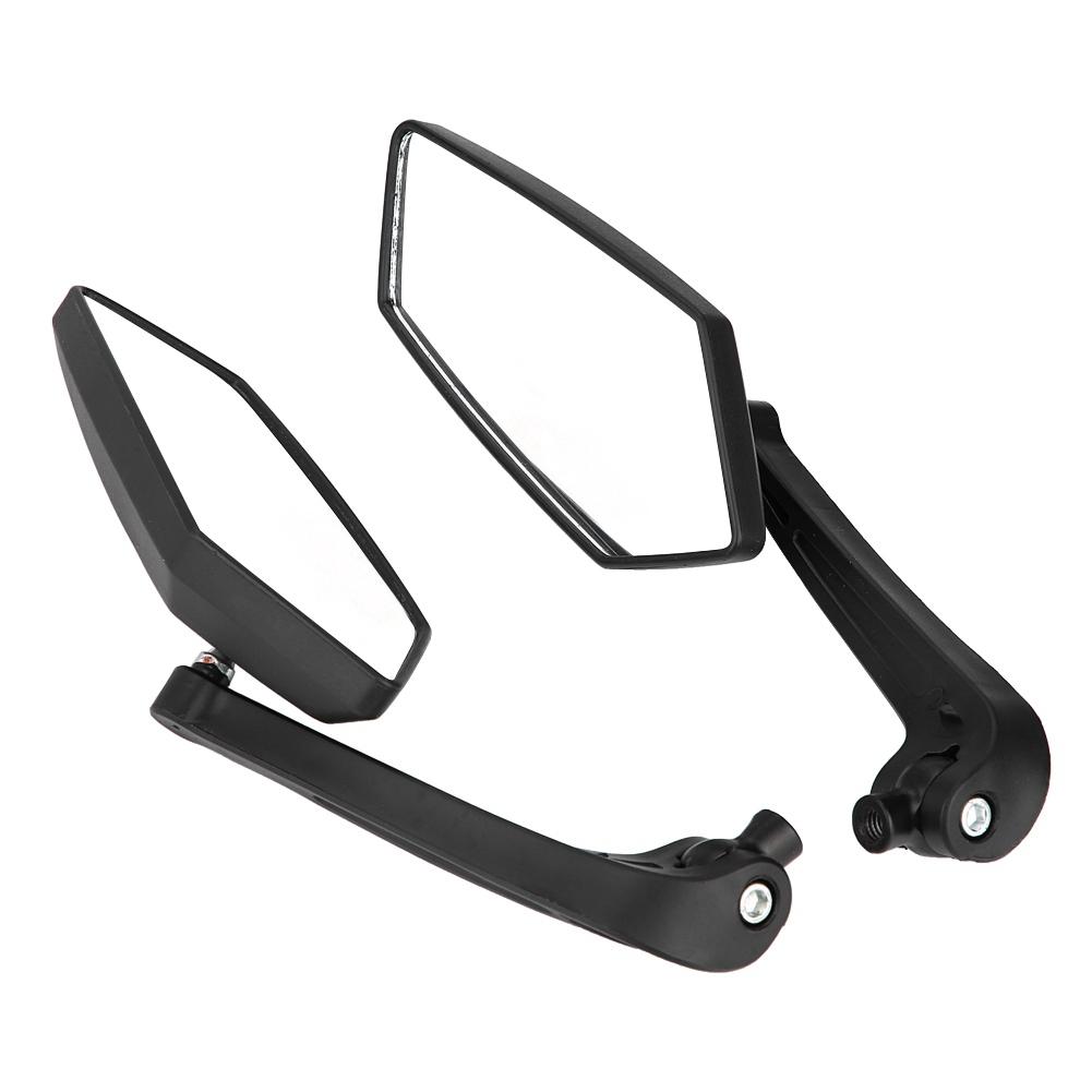 2 pcs Set Motorcycle Black l bar & R Bar Retro Side Rearview Mirror