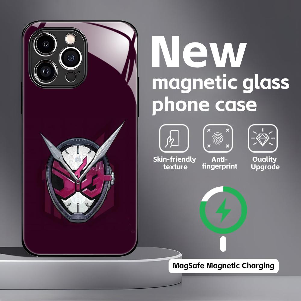 Kamen Rider  Phone Case For iPhone17 16 15 14 13 12 11 X XR XS 8 Plus Mini Pro Max Glass Magnetic Case