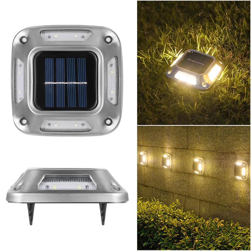 8LED Solar Driveway Light Outdoor Garden Ground Lights Waterproof LED Solar Wall Lamp Camping for Step Stair Pathway Walkway Dec
