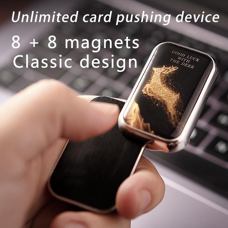 Dragon Plate Edc Fidget Toy Magnetic Infinite-Position Mechanical Card Pusher - Metal Fidget Spinner For Adult Stress Relief