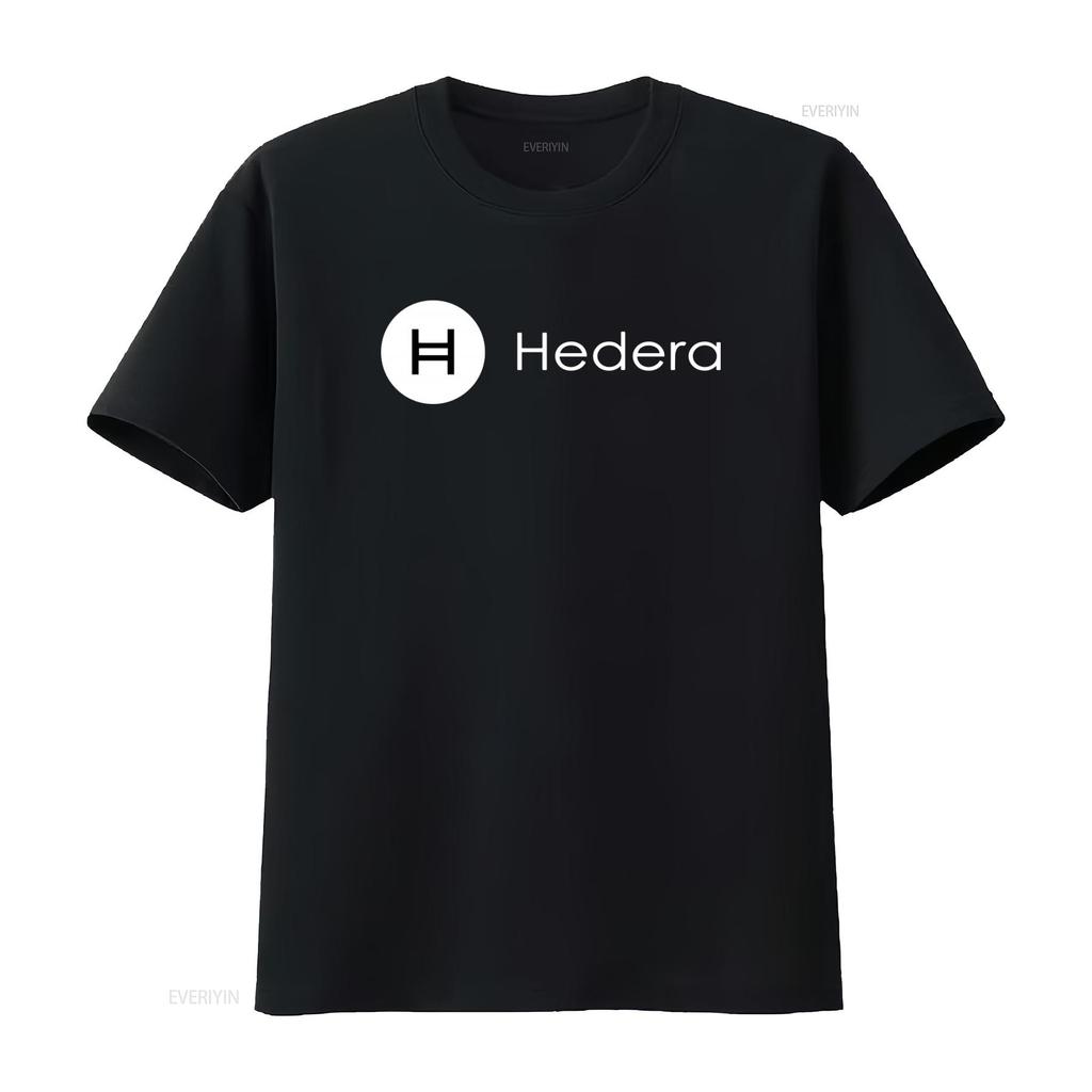 T-shirt con Logo Hedera Hashgraph a Tema Moneta per Fan HBAR vintage Lavata Traspirante Casual uomo Unisex abbigliamento designer grafica