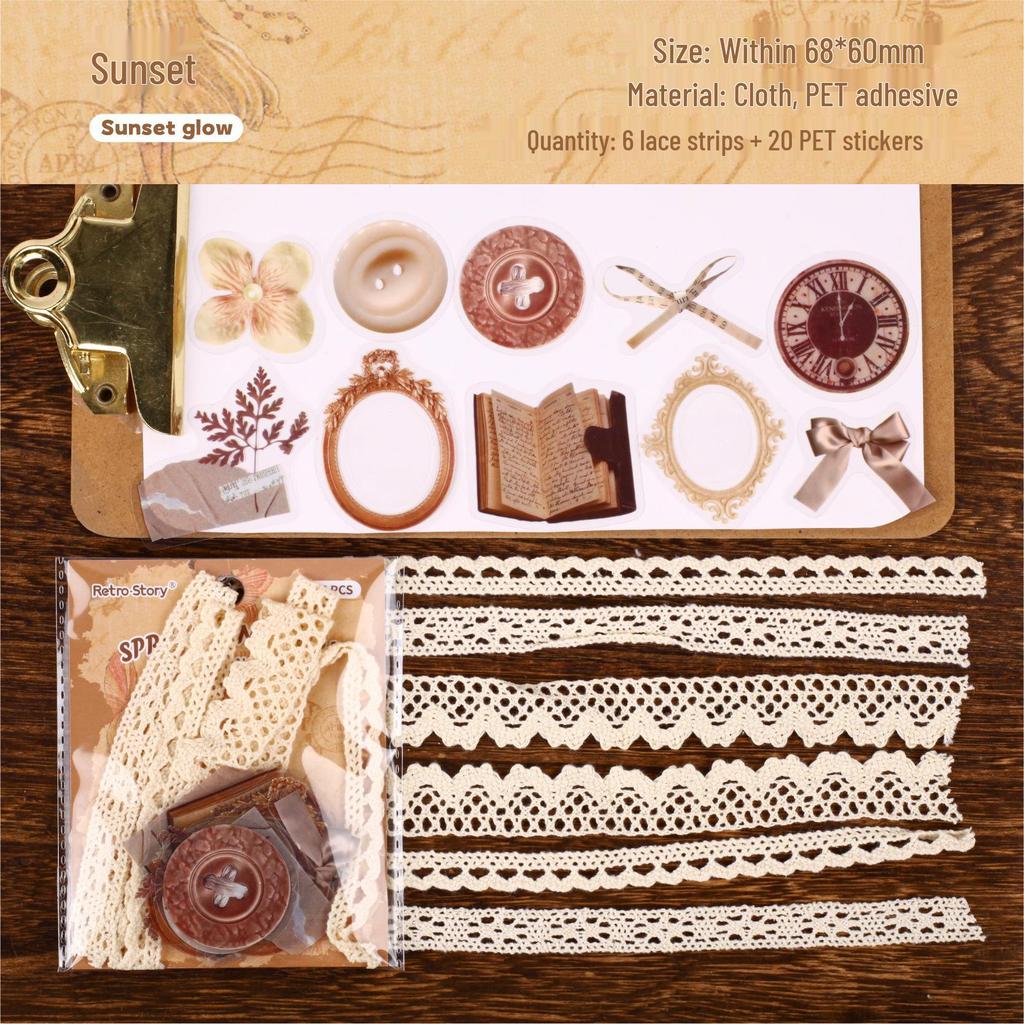 Manjuan Series Retro Mixed Material Pack - 26 Vintage Journal Collage Sheets