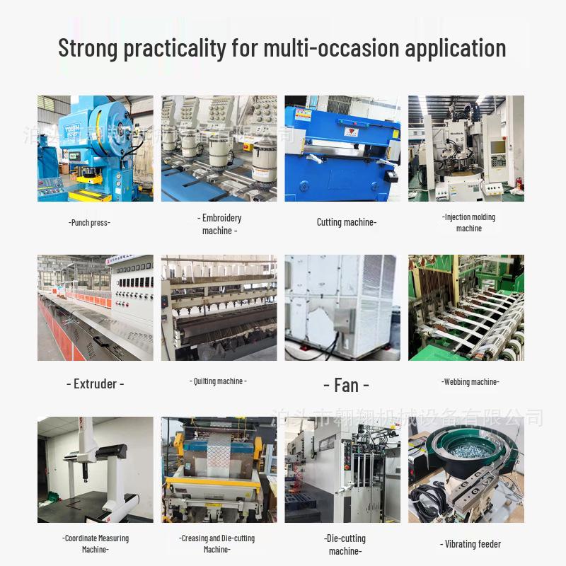 Industrial Equipment: Anti-Vibration Foot Pads for Shock Absorber, Punch Press, Water Pump, Embroidery Machine, and Fan.