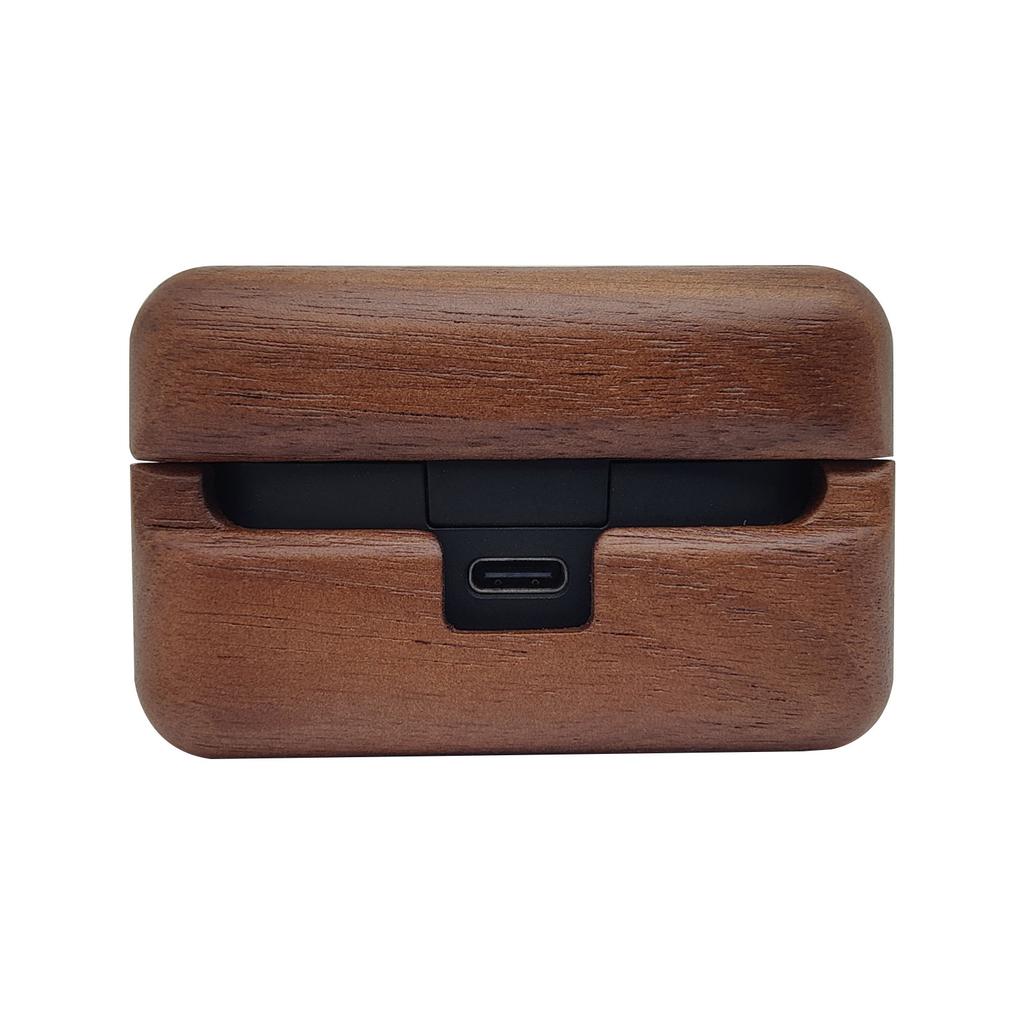 Anti-scratch Cover Sleeve Non-slip Housing for WF-1000XM5 Shell Solid Wood Case