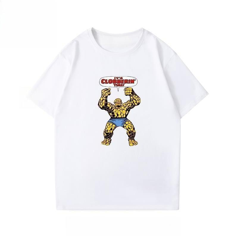 

Genuine Authorization Fantastic Four Comic Print T-shirt Men s and Women s Short SleevesLoose large size 4XL