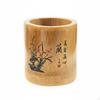 Bamboo Pen Holder Carving Round Organizer Versatile Chinese Design Stationery for