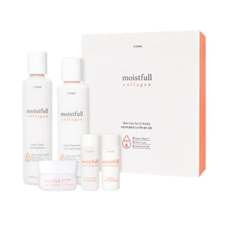 

ETUDE Moistfull Collagen Skincare 2 Kinds Set – Hydrating Toner 200ml & Moisture Emulsion 180ml, Lightweight Daily Moisture Care Skincare 2 Kinds Set