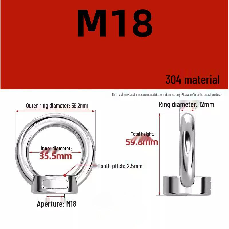 304 Stainless Steel Lifting Eye Nut - Round, Triangular Lug Nut Ring Cap