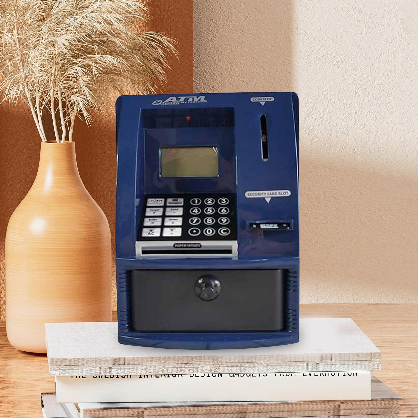 

Копилка-банкомат для сбережений с картой, паролем, распознаванием, электронная, для детей от 3 лет dark blue