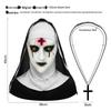 Maska Masquerade - Hełm Zakonnicy z Otwartymi Ustami - Straszna Twarz Ducha na Imprezę Halloweenową