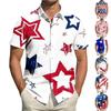 Men's Independence Day Printed Collared Top Men's Casual Sports Short-Sleeve Shirt