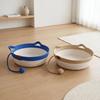 Cat Bed Basket Cotton Rope Woven Pet Bed Breathable Cat Ear Pet Sleeping Basket with Ball Toy for All Seasons Medium Large Cats
