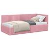 Corner Bed Frame with Headboard Pink 90 Cm X 190 Cm Velvet