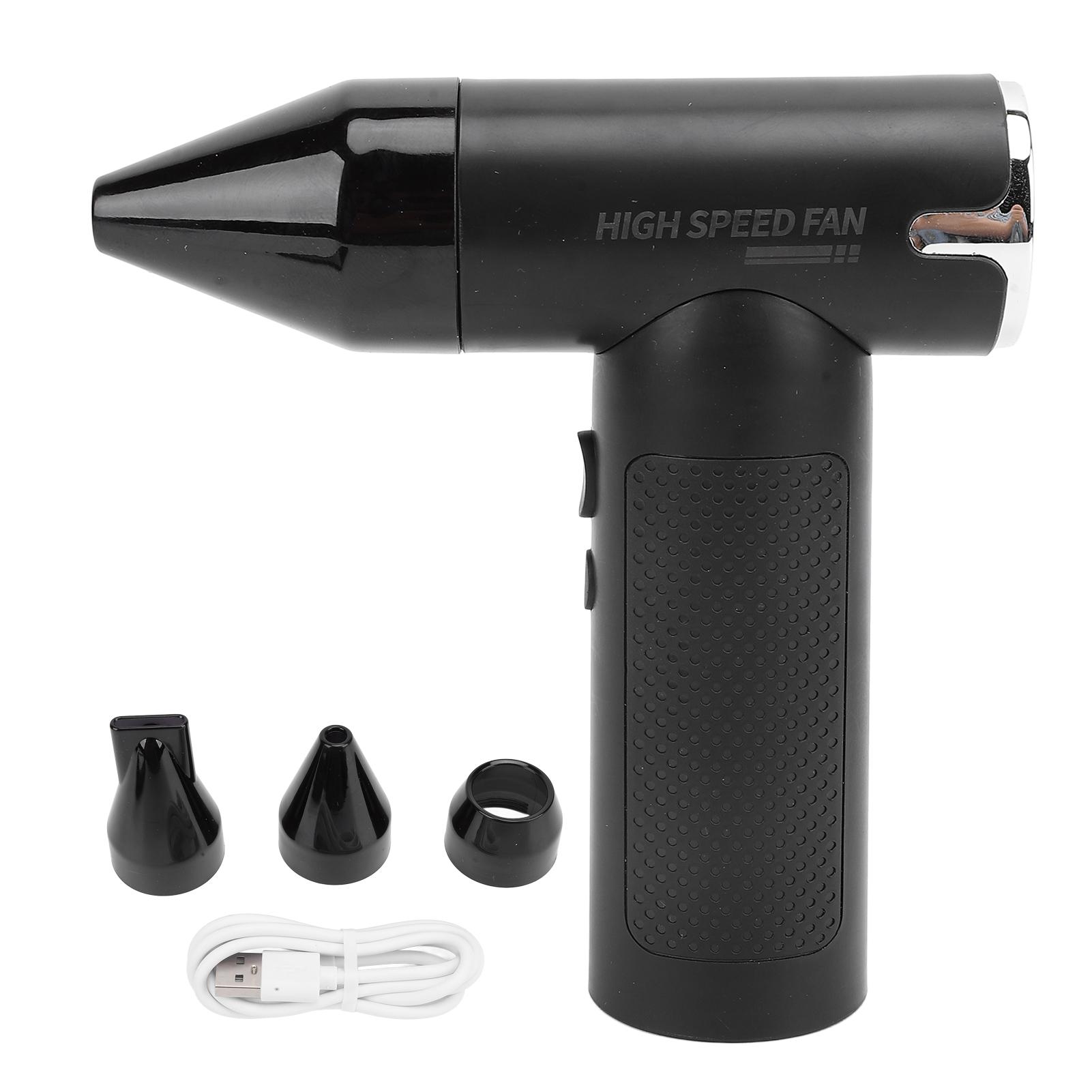 

Небольшой турбинный струйный воздуходув с зарядкой через USB, портативный небольшой ручной воздуходув для уборки снега в автомобиле чёрный