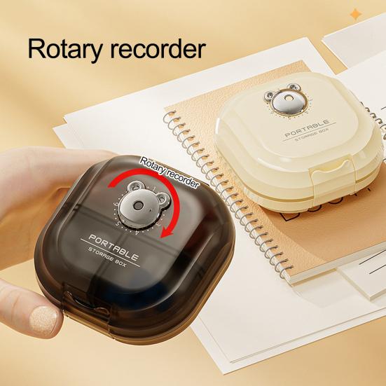 Portable Double-layer Pill Box Medicine Organizer Large Capacity Multiple Compartments Compact Pill Organizer Case