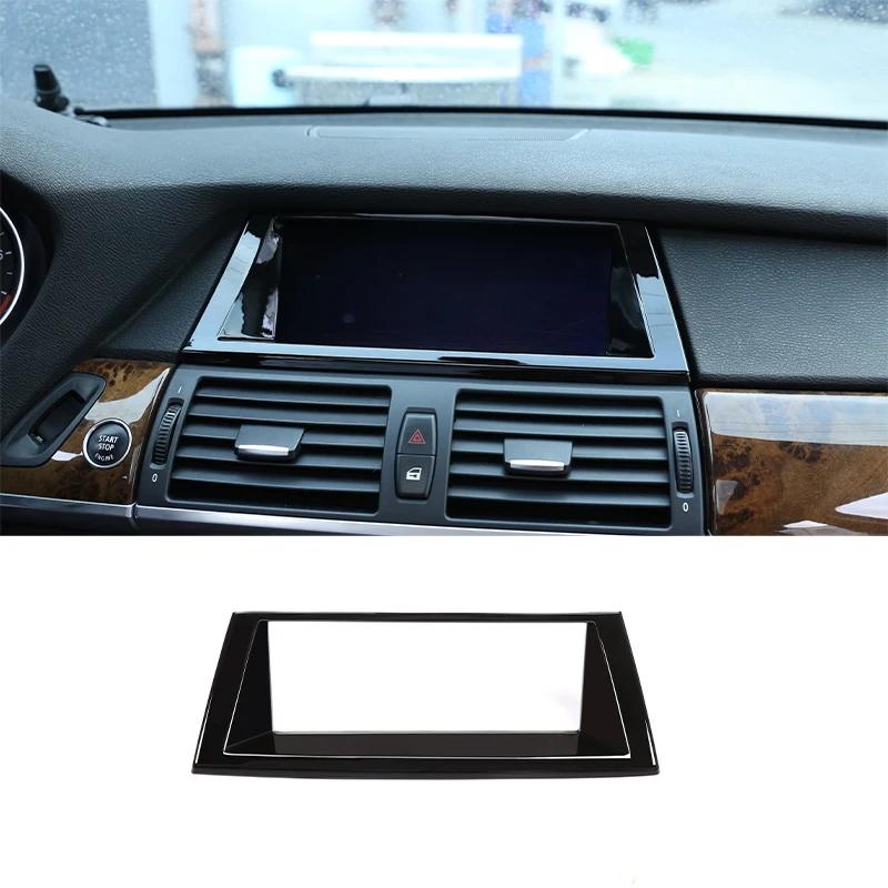

Console GPS Screen Navigation Display Panel Frame Cover Carbon Fiber Color Trim For BMW X5 E70 X6 E71 2008-2014 Car Accessories чорний