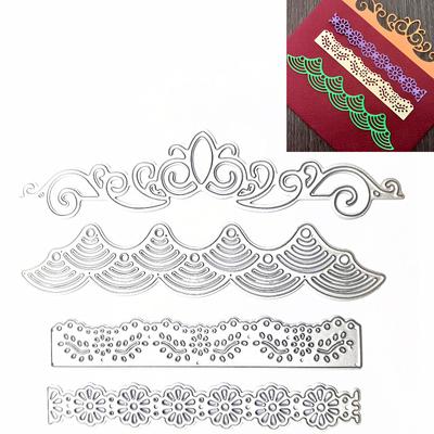4 peças/Conjunto Matriz de Corte com Moldura de Renda Matriz de Corte para Embossing de Scrapbook Molde Decoração DIY Cartão