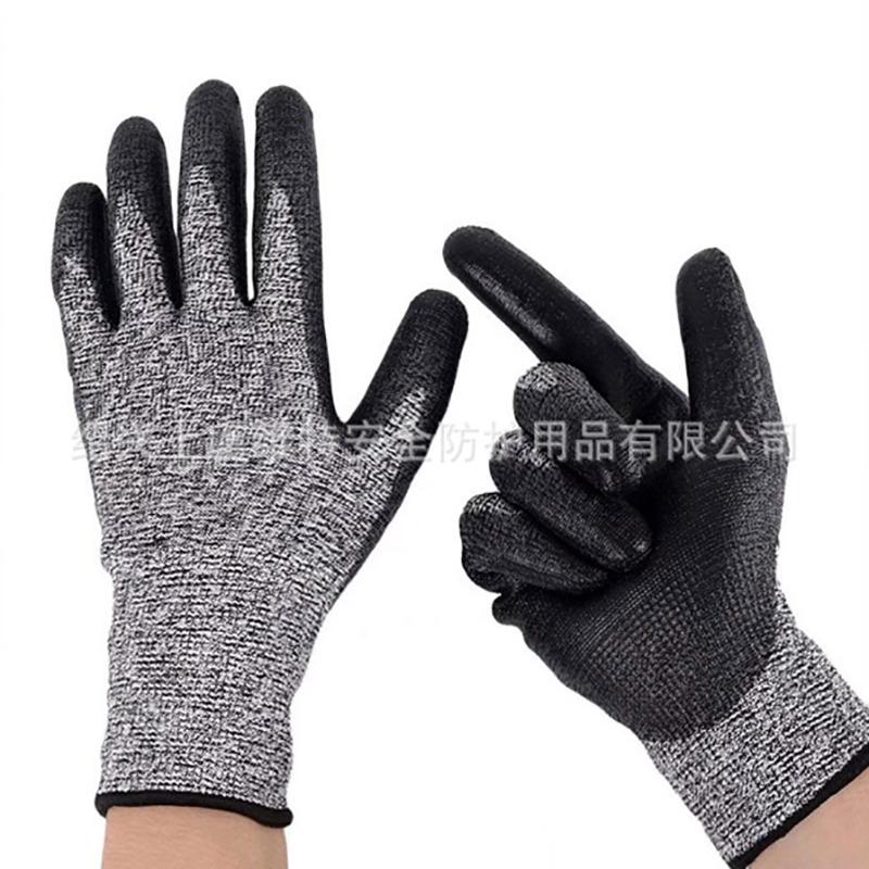 

1 пара нескользящих и износостойких садовых перчаток черные ПУ * 10 25 см