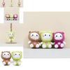 Adorable Plush Kawaii Cat Keychain Soft Toy For Cute Bag Accessories In Brown Pink Green