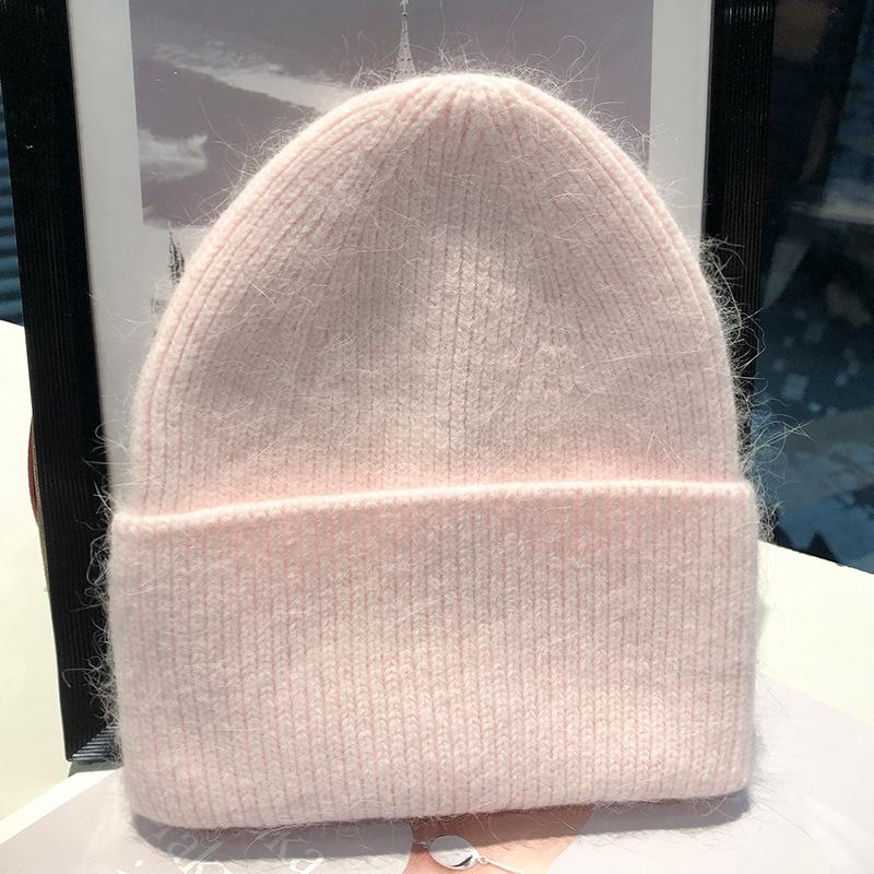 Knitted Rabbit wool Hat for Women In Winter New Style Showing Small Face White Wool Hat for Women In Autumn and Winter Warm and Cold Hat for Women