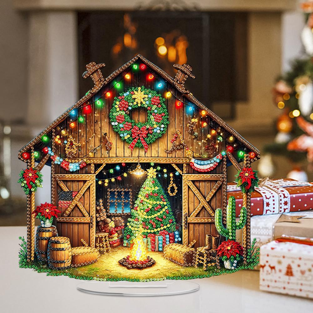 2D Flat Print Xmas DIY Diamond Painting Tabletop Ornaments Kit Diamond Painting Desktop Ornaments Kit Bedroom Table Decoration