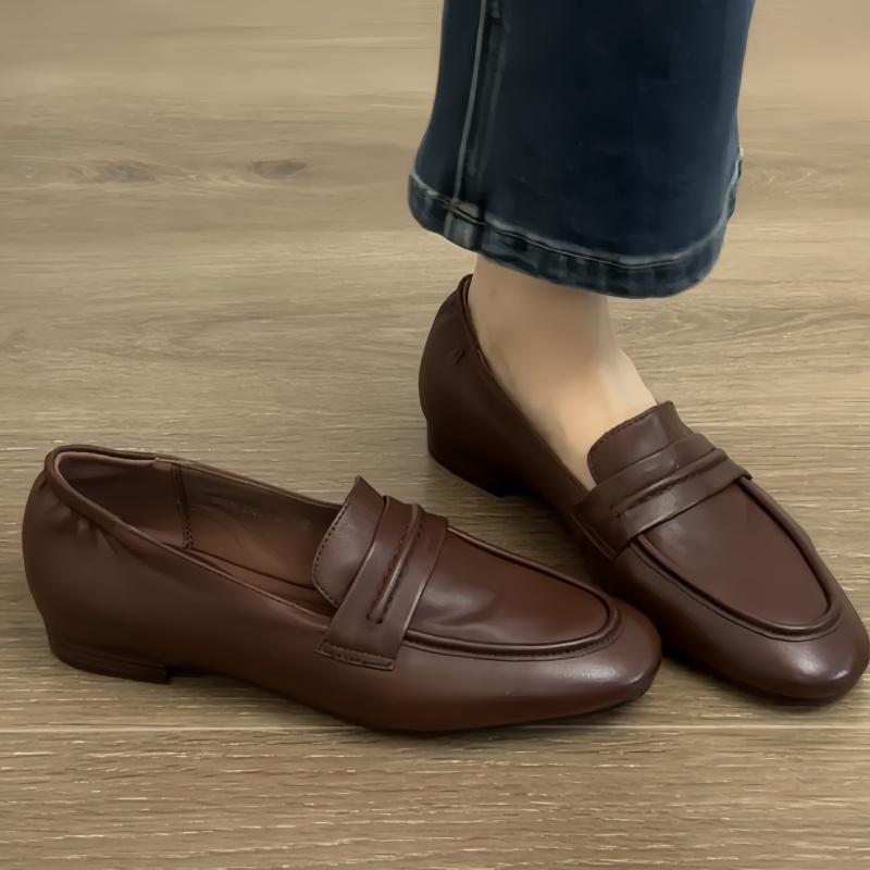 Fashion British Style Spring Summer Casual Women's Lightweight Flat Shoes 2025 Fashion Office  Ladies Retro Leather Loafers Women Flats