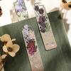 Retro Aesthetic Floral Metal Bookmark Reading Mark Student Hand Account Accessories Office Stationery Gifts Stationery Supplies