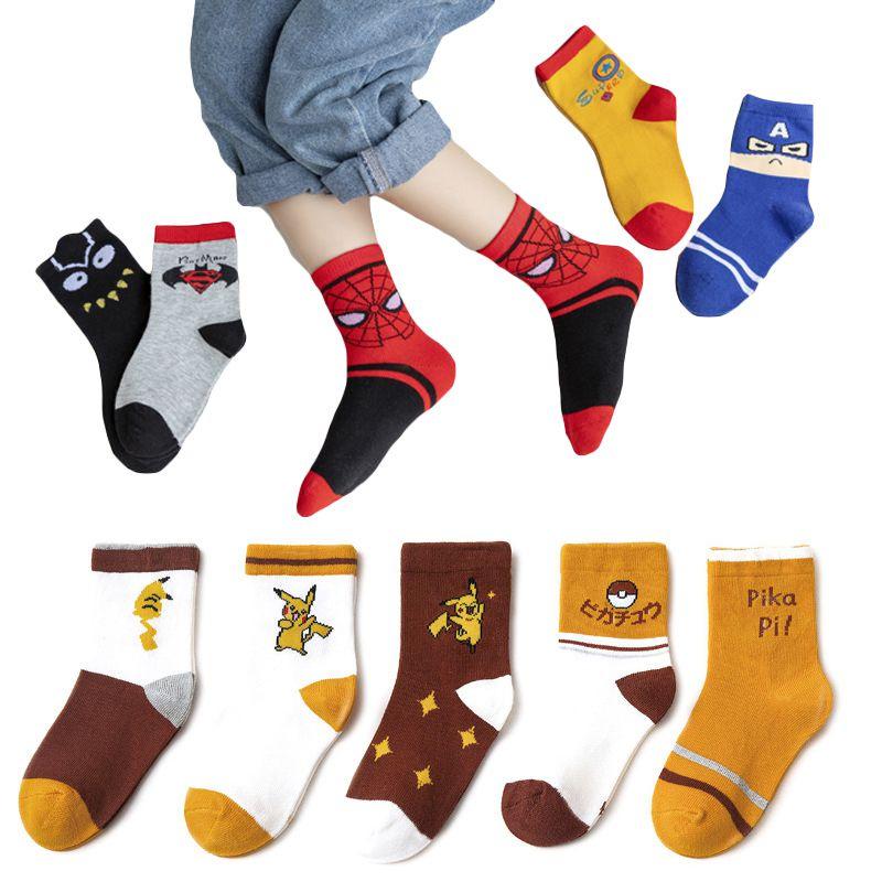 Colorful Spider-man Cotton Socks Featuring Adorable Cartoon Design For Kids