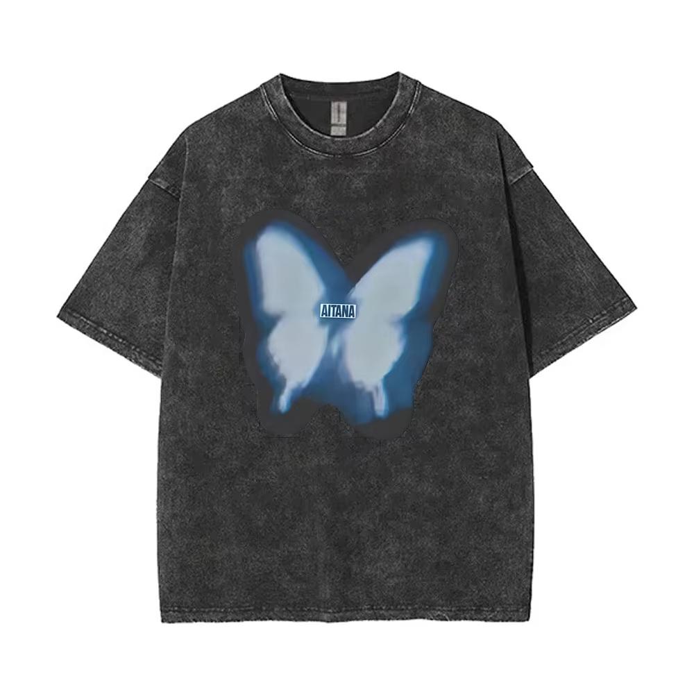 I Love Aitana CUARTO AZUL Washed Vintage Tshirt Men Women Fashion Pop Music TShirts Unisex Casual Oversized Short Sleeve Tshirt