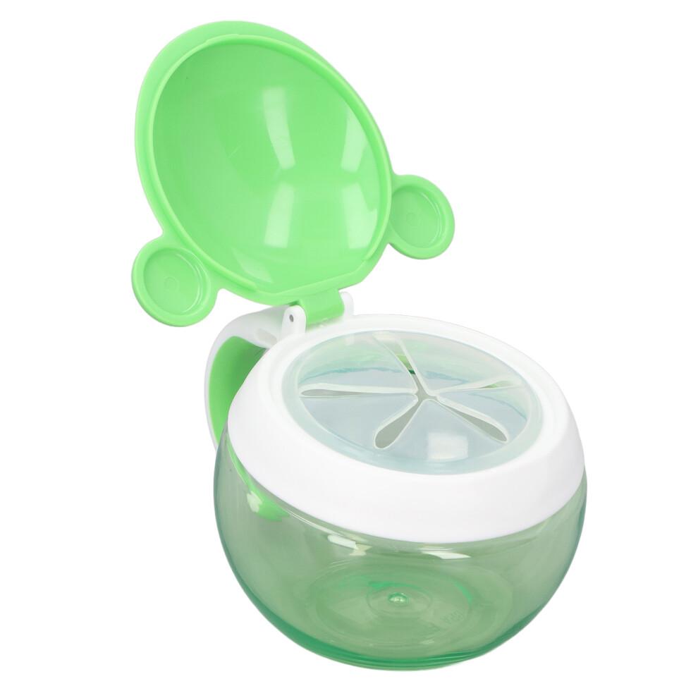 Baby Snack Container Animal Shape No Spill Impact Resistance Safe Tritan Toddler Snack Cup for Outdoor Travel Frog