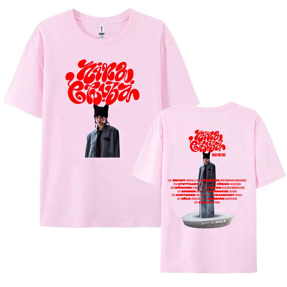 Fliegen Nina Chuba Arena Tour 2025 T-shirts Été Manches Courtes T-shirt Femme/Homme Coton Doux Haute Qualité T-shirt T-shirts Féminins