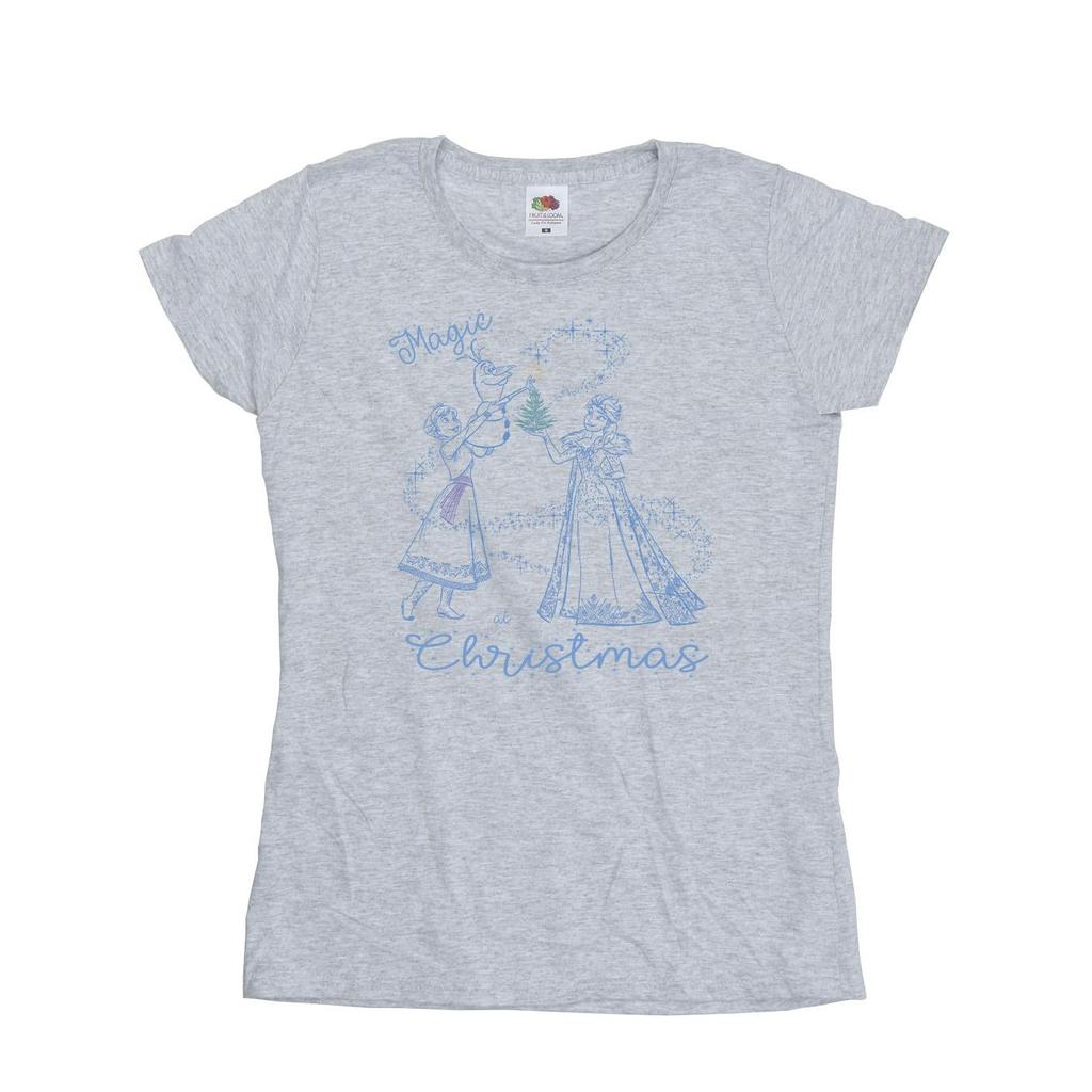 Disney Womens/Ladies Frozen Magic Christmas Cotton T-Shirt