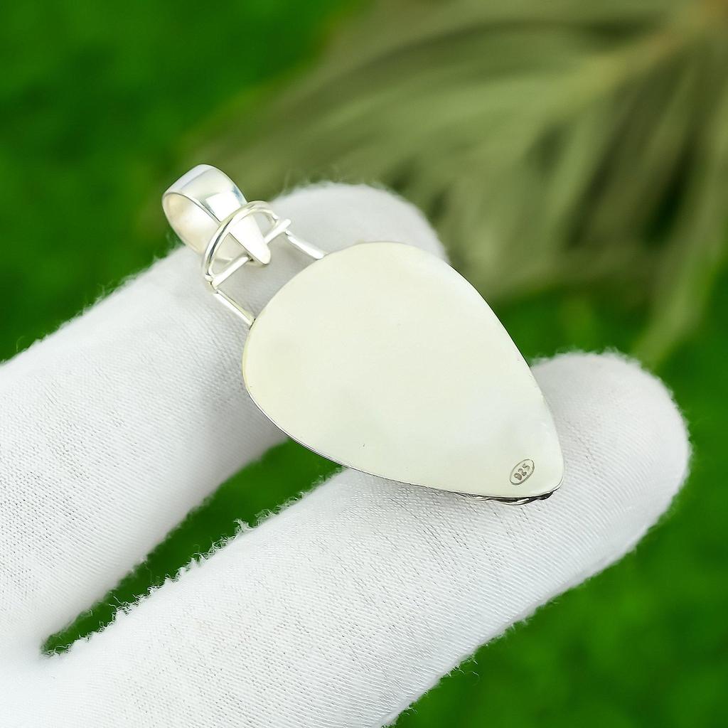 Natural Fossil Coral Handmade Bezel Boho Handcrafted Pendant Jewelry 925 Silver