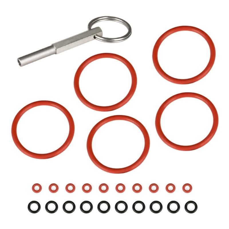 Oval Head Key Tool with Rings Sealing Rings Coffee Machine Repair Tool Coffee Machine Part Coffee Maintenance Set 1