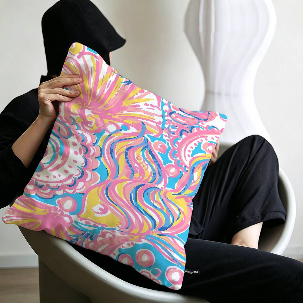Fashion Lilly Pulitzer Pillow Cushion Cover Pillowcase Living Room Sofa Home Decor Customized