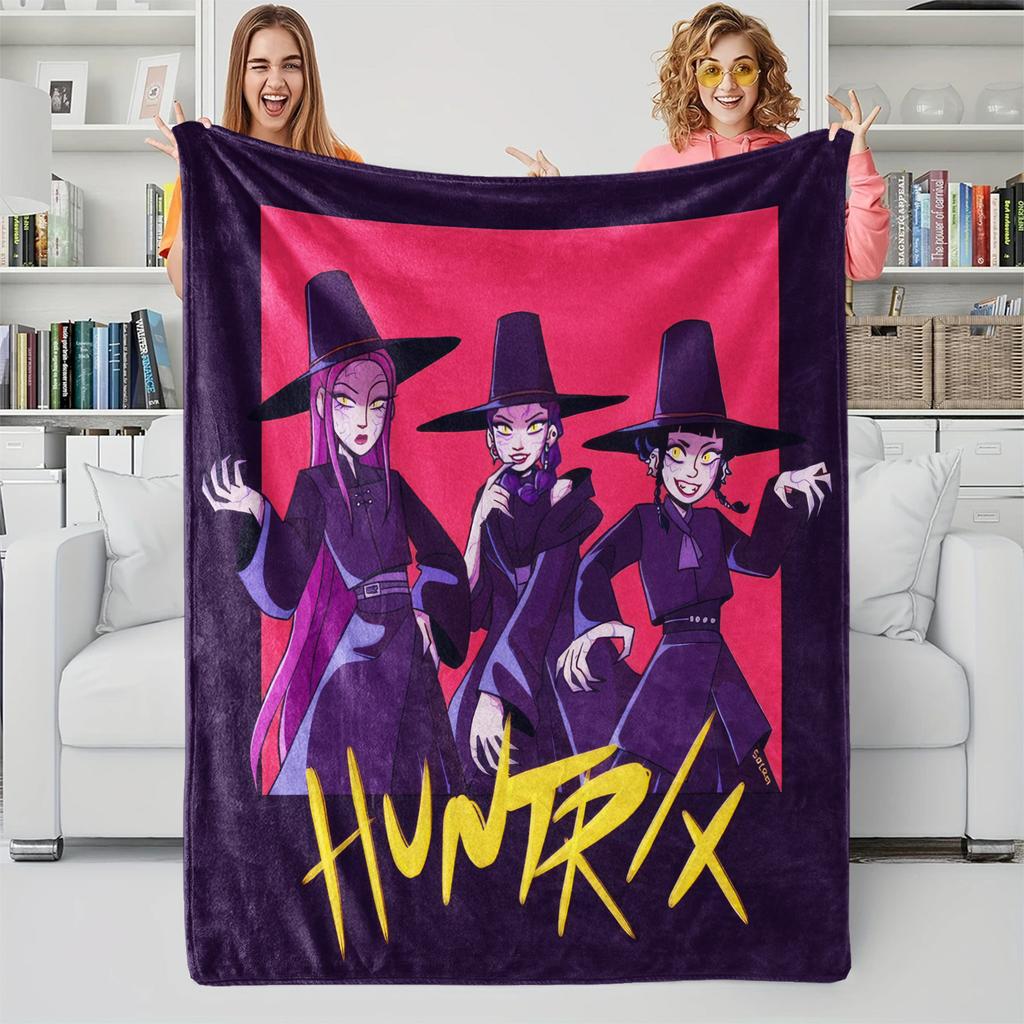 K-POP Demons Hunters Theme Blanket, Hot Anime Print Flannel Throw Blanket, Perfect Fan Gift Blanket, Home Casual Warm Blanket