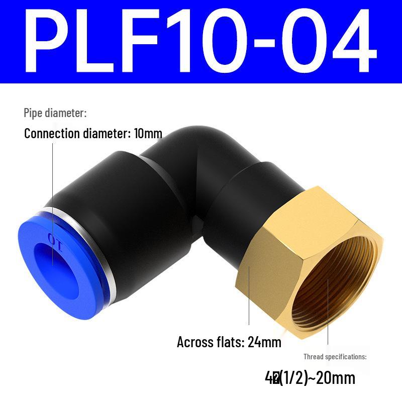 Pneumatischer L-förmiger 90° Luftschlauchverbinder Winkelstück Düse PLF6-01/8-02