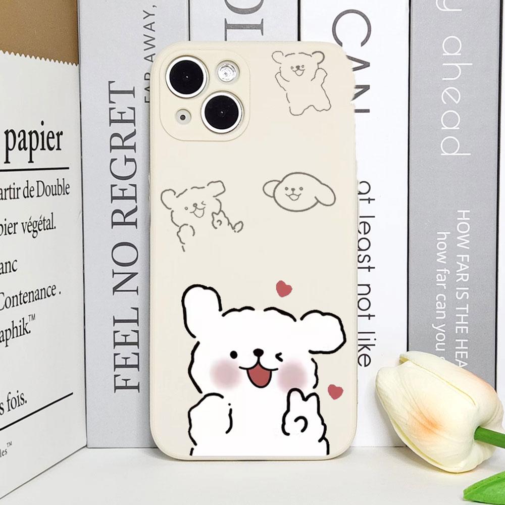 Funny Animal Dog Couple Phone Case for IPhone 11 12 13 14 15 16 Pro Max Mini 7 8 Plus X XS MAX SE2 Soft Cover Paired Fundas Skin