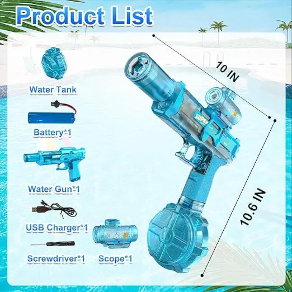 Electric Flame Water Gun, Pulse Jet Squirt Gun with LED Flash And USB-C Charging, 40Ft Long-Range Rapid-Fire Water Blaster, for Kids And Adults, Adult