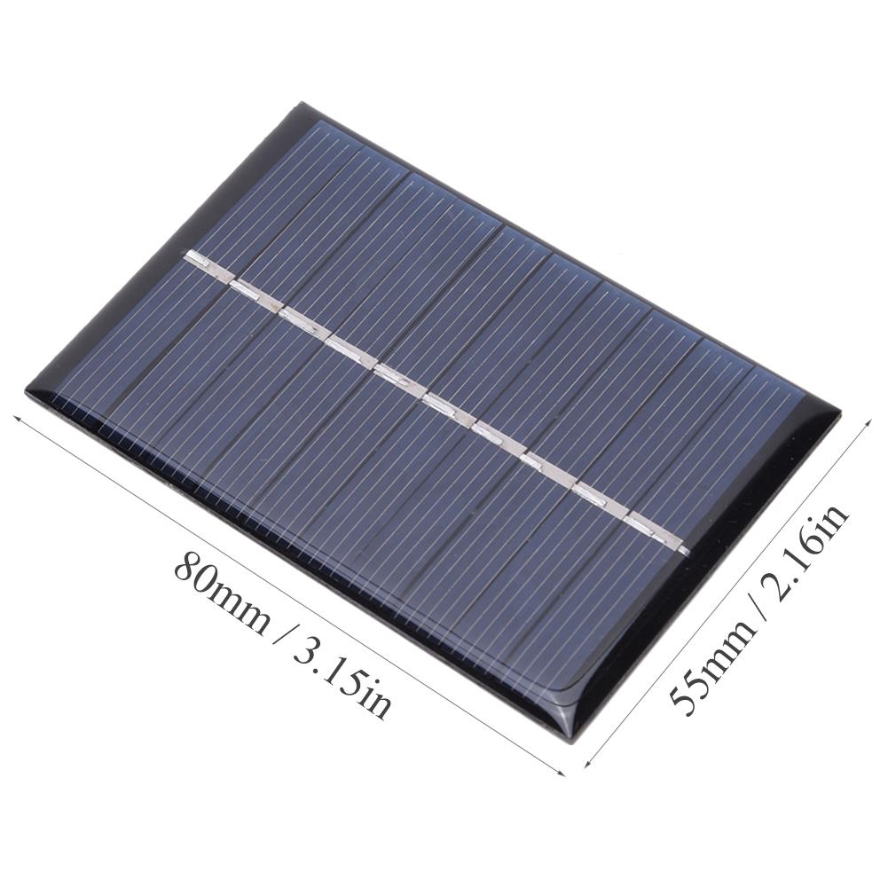 2Pcs 0.6W 5V Polysilicon Solar Panel Charging Power Board Charger for Small Power Appliances 80x55mm