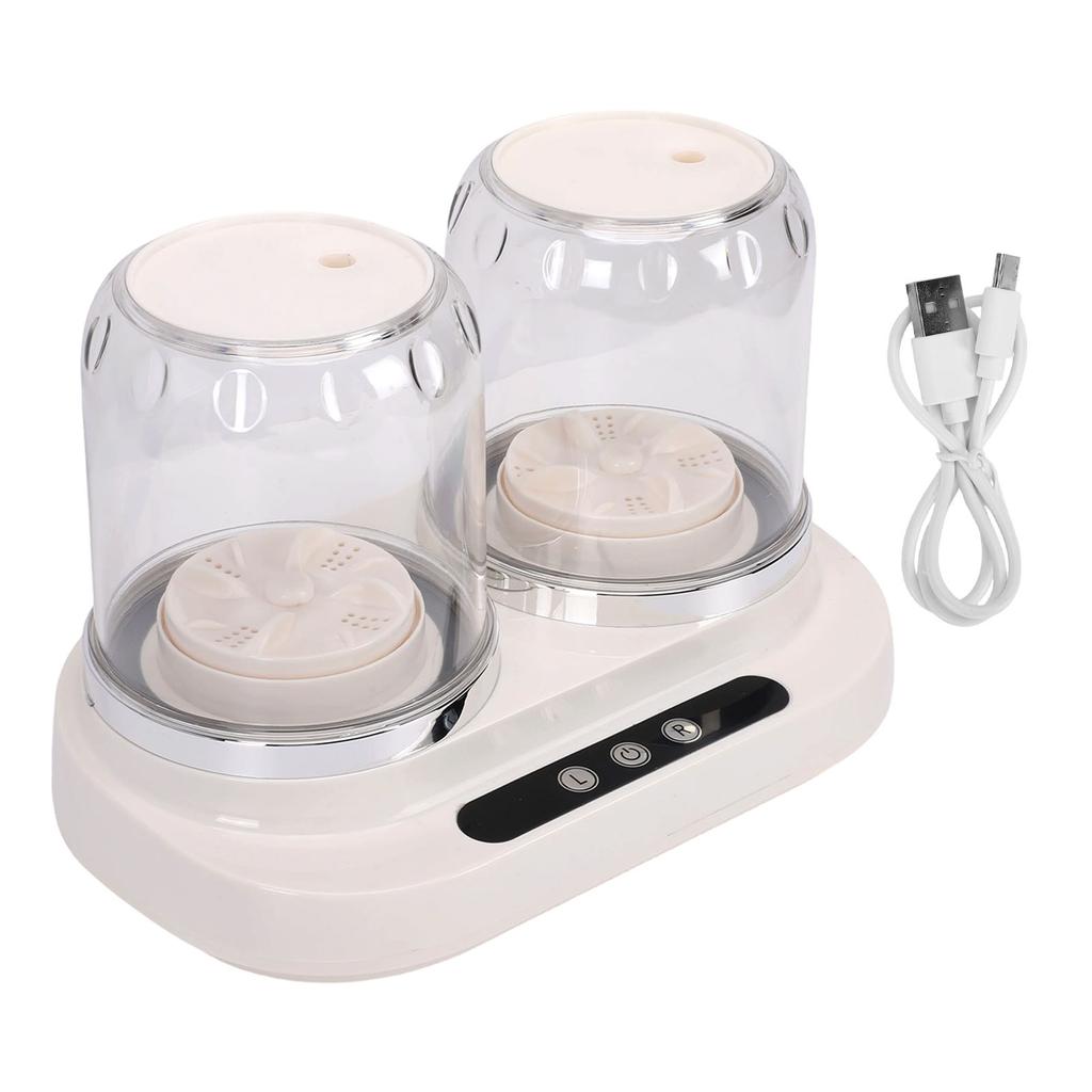 Portable Mini Washing Machine Twin Tub Underwear Washer 2L 3 Modes 1800mAh Rechargeable for Socks Small Laundry Items