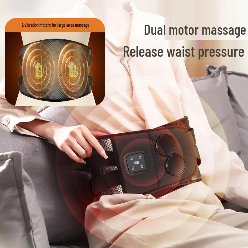 Heated Waist Support & Massager Belt - Electric Hot Compress for Back and Abdomen Relief.