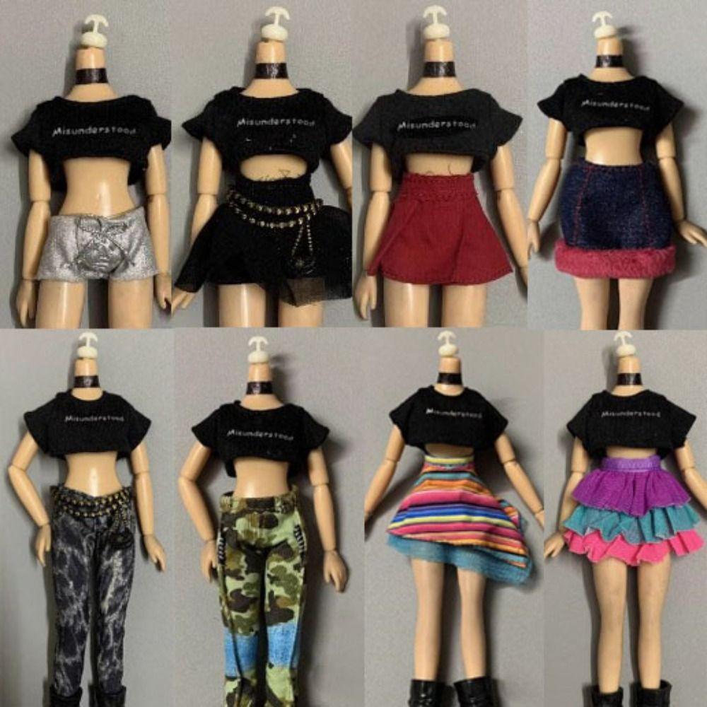 Kids Toys Doll Outfit Skirt Fashion T-shirt Pants Doll Dresses Clothes for 1/6 BJD 27~28cm Doll