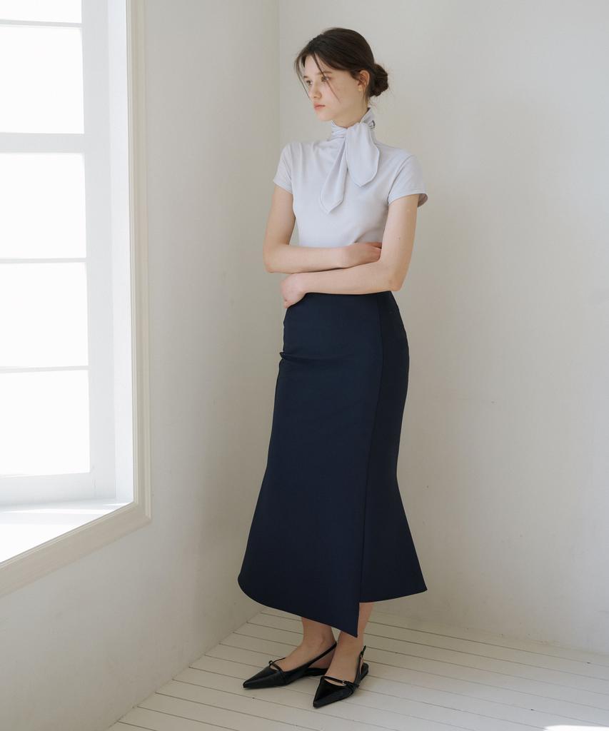 Riorg Ce Unbalanced Mermaid Skirt Navy
