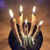 5PC/Set Finger Candles Novelty With Black Nails Realistic Party Decoration Gothic Creepy Witch Thumb Candle Scary 2 Colors